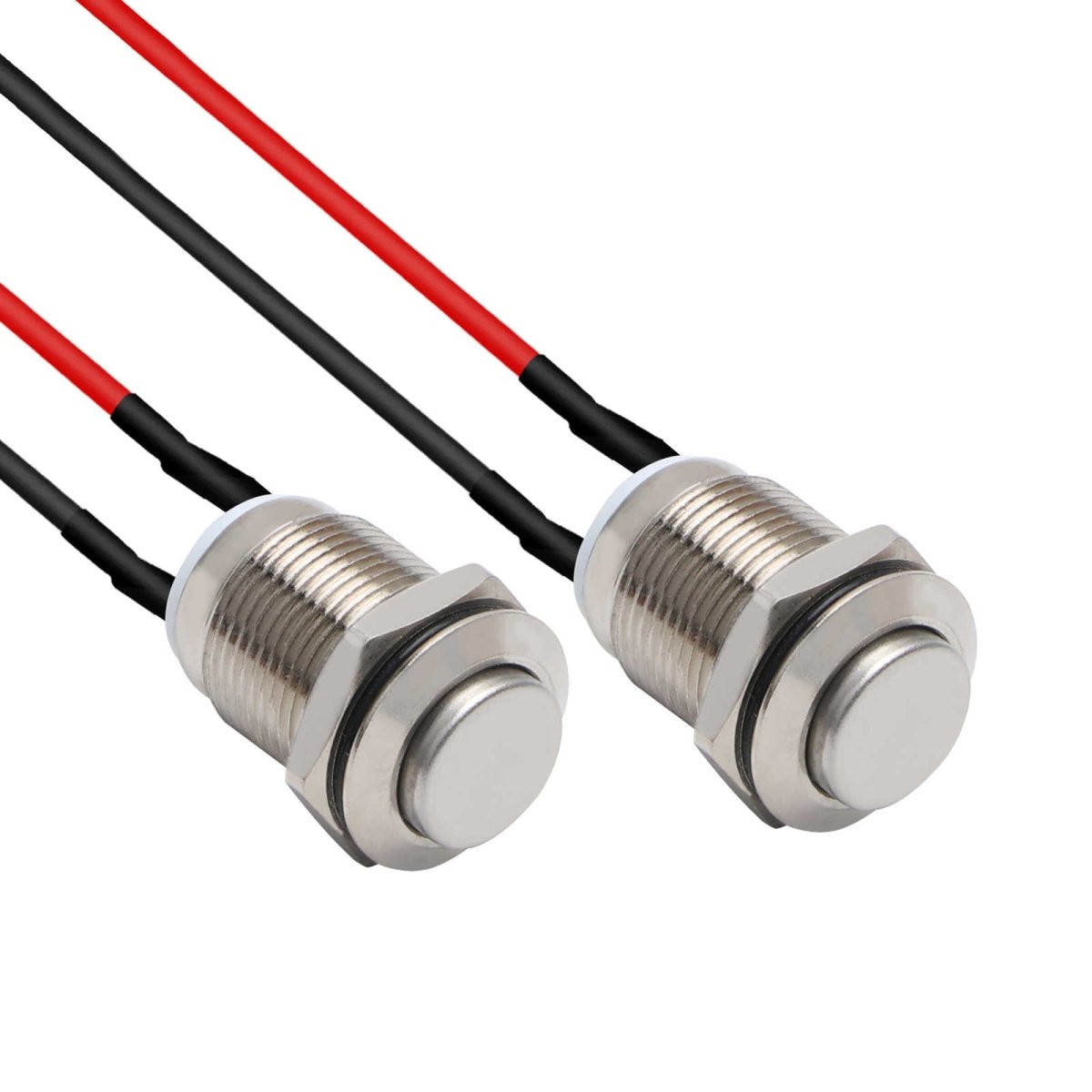 12mm Momentary Push Button Switch 1NO Brass Shell Pre-Wired High Round Head - NO- 12mm Momentary Push Button Switch 1NO Brass Shell Pre-Wired High Round Head - NO-