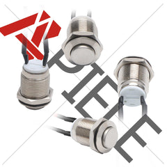 12mm Momentary Push Button Switch 1NO Brass Shell Pre-Wired High Round Head - NO- 12mm Momentary Push Button Switch 1NO Brass Shell Pre-Wired High Round Head - NO-