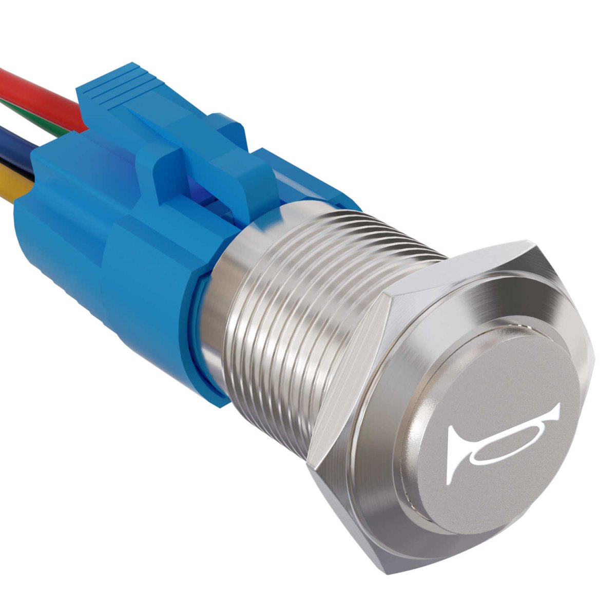 19mm 12V Momentary Speaker Horn Push Button Toggle Switch 3/4 Mounting Hole 1NO 1NC SPDT with Pre-Wiring Socket for Car Auto Motor - White-Stainless steel 19mm 12V Momentary Speaker Horn Push Button Toggle Switch 3/4 Mounting Hole 1NO 1NC SPDT with Pre-Wiring Socket for Car Auto Motor - White-Stainless steel