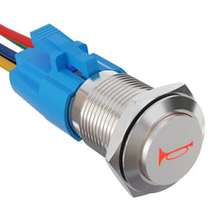 19mm 12V Momentary Speaker Horn Push Button Toggle Switch 3/4 Mounting Hole 1NO 1NC SPDT with Pre-Wiring Socket for Car Auto Motor - Red-Stainless steel 19mm 12V Momentary Speaker Horn Push Button Toggle Switch 3/4 Mounting Hole 1NO 1NC SPDT with Pre-Wiring Socket for Car Auto Motor - Red-Stainless steel