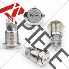 19mm 12V Momentary Speaker Horn Push Button Toggle Switch 3/4 Mounting Hole 1NO 1NC SPDT with Pre-Wiring Socket for Car Auto Motor - Blue-Stainless steel 19mm 12V Momentary Speaker Horn Push Button Toggle Switch 3/4 Mounting Hole 1NO 1NC SPDT with Pre-Wiring Socket for Car Auto Motor - Blue-Stainless steel