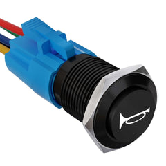 19mm 12V Momentary Speaker Horn Push Button Toggle Switch 3/4 Mounting Hole 1NO 1NC SPDT with Pre-Wiring Socket for Car Auto Motor - White-Aluminum alloy 19mm 12V Momentary Speaker Horn Push Button Toggle Switch 3/4 Mounting Hole 1NO 1NC SPDT with Pre-Wiring Socket for Car Auto Motor - White-Aluminum alloy