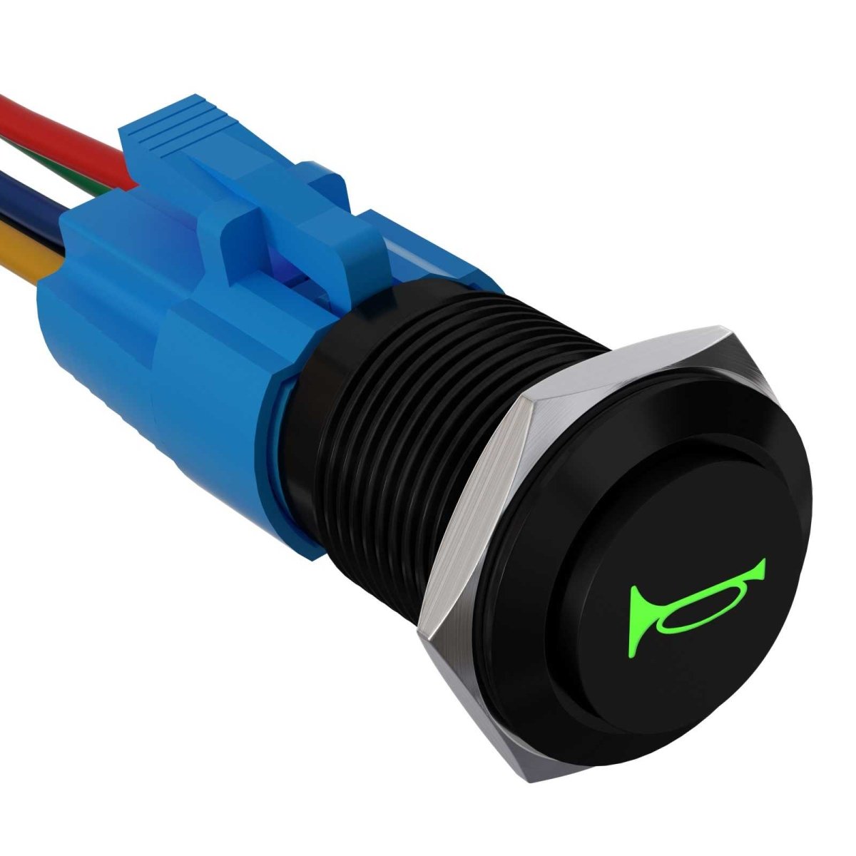 19mm 12V Momentary Speaker Horn Push Button Toggle Switch 3/4 Mounting Hole 1NO 1NC SPDT with Pre-Wiring Socket for Car Auto Motor - Green-Aluminum alloy 19mm 12V Momentary Speaker Horn Push Button Toggle Switch 3/4 Mounting Hole 1NO 1NC SPDT with Pre-Wiring Socket for Car Auto Motor - Green-Aluminum alloy