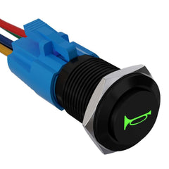 19mm 12V Momentary Speaker Horn Push Button Toggle Switch 3/4 Mounting Hole 1NO 1NC SPDT with Pre-Wiring Socket for Car Auto Motor - Green-Aluminum alloy 19mm 12V Momentary Speaker Horn Push Button Toggle Switch 3/4 Mounting Hole 1NO 1NC SPDT with Pre-Wiring Socket for Car Auto Motor - Green-Aluminum alloy