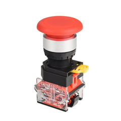 22mm Momentary Mushroom Head Push Button Switch 1NO1NC 7/8'' Mouting Size (Red Green) - Red-