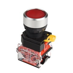 22mm Momentary Push Button Switch 1NO 1NC Metal Head - Red- 22mm Momentary Push Button Switch 1NO 1NC Metal Head - Red-