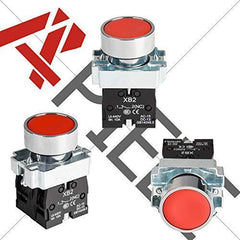 2Pcs 22MM Momentary Push Button Switch Red Green 1NO 1NC Metal Head XB2-11BN-G&R (1 Red 1 Green) - latching-
