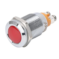 12mm Indicator Light 1/2" Waterproof IP67 Metal Signal Lamp AC/DC LED Pilot Dash Lamp Concave Head for Car Truck Boat (Multi-colored, 12mm)