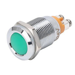 12mm Indicator Light 1/2" Waterproof IP67 Metal Signal Lamp AC/DC LED Pilot Dash Lamp Concave Head for Car Truck Boat (Multi-colored, 12mm)