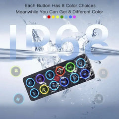 APIELE 12 Gang Multicolored Toggle Momentary Switch Panel, Electronic Relay System For Yachts Trucks Off-Road Vehicles RVs SUVs UTVs ATVs- IP68 Waterproof