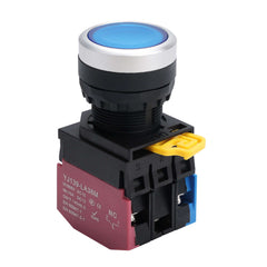 APIELE 22mm Latching/Momentary Push Button Switch Metal Head Plastic Body 110V AC/DC Led 1NO 1NC