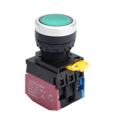 APIELE 22mm Latching/Momentary Push Button Switch Metal Head Plastic Body 110V AC/DC Led 1NO 1NC