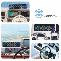 APIELE 16 Gang Multicolored Toggle Momentary Switch Panel, Electronic Relay System For Yachts Trucks Off-Road Vehicles RVs SUVs UTVs ATVs- IP68 Waterproof