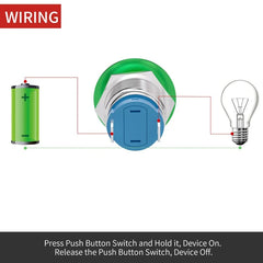 APIELE 16mm 19mm 22mm 10A Mushroom Head Momentary Push Button Switch IP65 Waterproof SPST 1NO Push Button 12V 24V 36V DC 110V 250V AC 10A