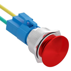 APIELE 16mm 19mm 22mm 10A Mushroom Head Momentary Push Button Switch IP65 Waterproof SPST 1NO Push Button 12V 24V 36V DC 110V 250V AC 10A