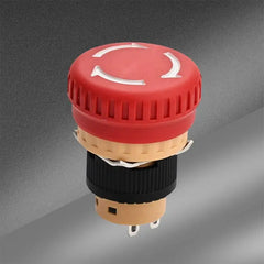 16mm Red Mushroom Emergency Stop Push Button Switch 250V 5 Amp LA16 Series