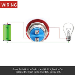 16mm 19mm 22mm Mushroom Head Push Button Switch Momentary Push Button IP65 Waterproof 12V 24V 36V DC 110V 250V AC 5A SPST