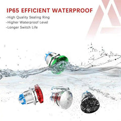 16mm 19mm 22mm Mushroom Head Push Button Switch Momentary Push Button IP65 Waterproof 12V 24V 36V DC 110V 250V AC 5A SPST
