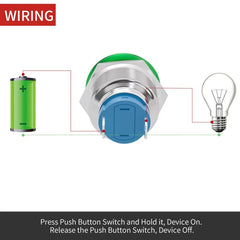 APIELE 16mm 19mm 22mm 10A Mushroom Head Momentary Push Button Switch IP65 Waterproof SPST 1NO Push Button 12V 24V 36V DC 110V 250V AC 10A
