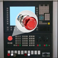 19mm Metal Emergency Stop Push Button Swicth Latching 12-250V Stianless Steel 0.74 Mouting Hole