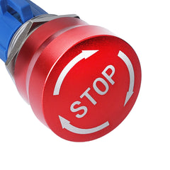 Emergency Stop Pushbutton Switch 1NO1NC 250V 5A Red with Quickconnect Terminals
