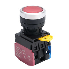 APIELE 22mm Latching/Momentary Push Button Switch Metal Head Plastic Body 110V AC/DC Led 1NO 1NC