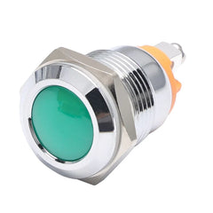 16mm Indicator Light 1/2" Waterproof IP67 Metal Signal Lamp 12V AC/DC LED Pilot Dash Lamp Concave Head for Car Truck Boat (Multi-colored, 16mm)