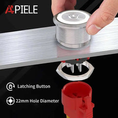 5 Amp 22mm Momentary Push Button Switch Ring Led Car Metal with Socket Plug 1NO1NC SPDT ON/Off