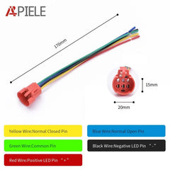 5 Amp 22mm Momentary Push Button Switch Ring Led Car Metal with Socket Plug 1NO1NC SPDT ON/Off