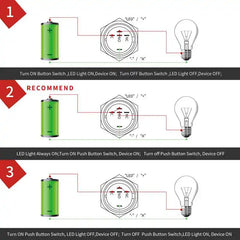 5 Amp 22mm Momentary Push Button Switch Ring Led Car Metal with Socket Plug 1NO1NC SPDT ON/Off