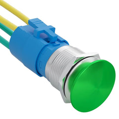 APIELE 16mm 19mm 22mm 10A Mushroom Head Momentary Push Button Switch IP65 Waterproof SPST 1NO Push Button 12V 24V 36V DC 110V 250V AC 10A