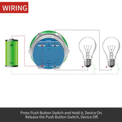 APIELE 16mm 19mm 22mm 10A Mushroom Head Momentary Push Button Switch IP65 Waterproof SPST 1NO Push Button 12V 24V 36V DC 110V 250V AC 10A