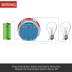 APIELE 16mm 19mm 22mm 10A Mushroom Head Momentary Push Button Switch IP65 Waterproof SPST 1NO Push Button 12V 24V 36V DC 110V 250V AC 10A