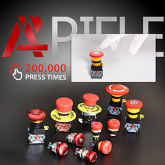 22mm 2NC Red Stop Singal 600V 10 Amp Mushroom Emergency Stop Push Button Switch can be pressed 200000 times