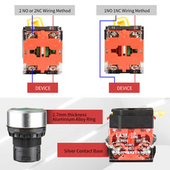22mm Emergency Push Button Switch Used In IP67 Out Door wiring diagram