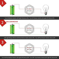 10 Amp 25mm Momentary Push Button Switch Angel Eye LED Waterproof Stainless Steel Round Self-Reset 1'' 1NO 1NC