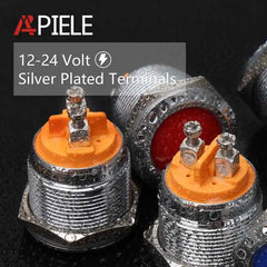 22mm Indicator Light 1/2" Waterproof IP67 Metal Signal Lamp AC/DC LED Pilot Dash Lamp Concave Head for Car Truck Boat (Multi-colored, 22mm)