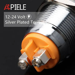 19mm Indicator Light 1/2" Waterproof IP67 Metal Signal Lamp AC/DC LED Pilot Dash Lamp Concave Head for Car Truck Boat (Multi-colored, 19mm)