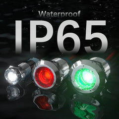 APIELE 5PCS LED Indicator Light 10mm Waterproof IP65 Metal Signal Lamp  AC/DC with 150mm Wire for Car Truck Boat
