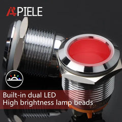 19mm Indicator Light 1/2" Waterproof IP67 Metal Signal Lamp AC/DC LED Pilot Dash Lamp Concave Head for Car Truck Boat (Multi-colored, 19mm)