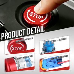 Emergency Stop Pushbutton Switch 1NO1NC 250V 5A Red with Quickconnect Terminals