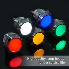 22mm Indicator Light 1/2" Waterproof IP67 Metal Signal Lamp AC/DC LED Pilot Dash Lamp Concave Head for Car Truck Boat (Multi-colored, 22mm)