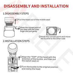 APIELE 22mm Latching/Momentary Push Button Switch Metal Head Plastic Body 110V AC/DC Led 1NO 1NC