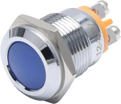 16mm Indicator Light 1/2" Waterproof IP67 Metal Signal Lamp 12V AC/DC LED Pilot Dash Lamp Concave Head for Car Truck Boat (Multi-colored, 16mm)