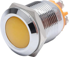 19mm Indicator Light 1/2" Waterproof IP67 Metal Signal Lamp AC/DC LED Pilot Dash Lamp Concave Head for Car Truck Boat (Multi-colored, 19mm)