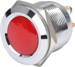 22mm Indicator Light 1/2" Waterproof IP67 Metal Signal Lamp AC/DC LED Pilot Dash Lamp Concave Head for Car Truck Boat (Multi-colored, 22mm)