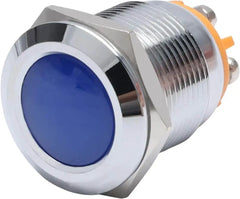 19mm Indicator Light 1/2" Waterproof IP67 Metal Signal Lamp AC/DC LED Pilot Dash Lamp Concave Head for Car Truck Boat (Multi-colored, 19mm)