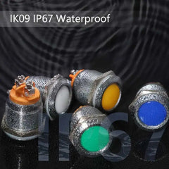 19mm Indicator Light 1/2" Waterproof IP67 Metal Signal Lamp AC/DC LED Pilot Dash Lamp Concave Head for Car Truck Boat (Multi-colored, 19mm)