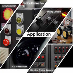APIELE 5PCS LED Indicator Light 10mm Waterproof IP65 Metal Signal Lamp  AC/DC with 150mm Wire for Car Truck Boat