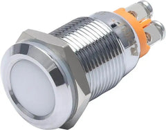 12mm Indicator Light 1/2" Waterproof IP67 Metal Signal Lamp AC/DC LED Pilot Dash Lamp Concave Head for Car Truck Boat (Multi-colored, 12mm)